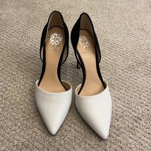 Vince Camuto - black & white heels 8.5